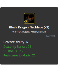 +3 Black Dragon Necklece